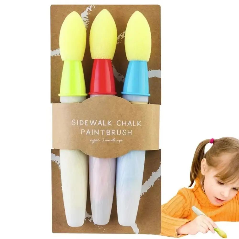 หัวฟองน้ําแปรงทางเท้าชอล์กชุดแปรงทาสีภาพวาดเป็นมิตรกับสิ่งแวดล้อมคนเดินเท้าเด็กชุดแปรงการ์ดทํา
