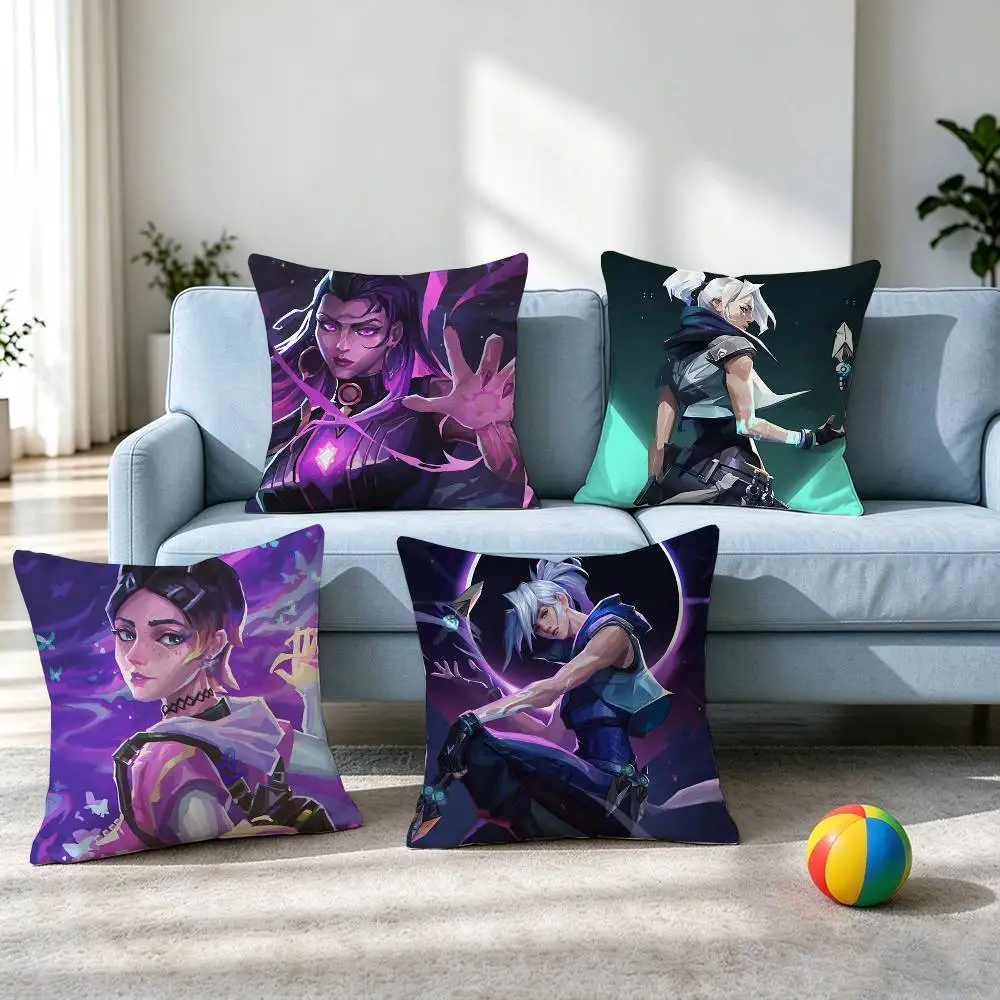 VALORANT S-Shooting Game  Pillow Case Square Double-Sided Sofa Cushion Cover Bedroom Bedside Pillow Gift