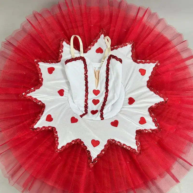 تنورة توتو باليه حمراء للفتيات والأطفال فستان طويل من التول الناعم أزياء مسرحية فستان حفلات الأميرات باليه #6