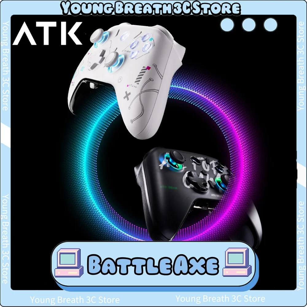 

ATK Gear Battle Axe Game Controllers Wireless Tri-mode Switch2 Adjust The Hall Joystick Controller for PC/Android/NS Gamepads