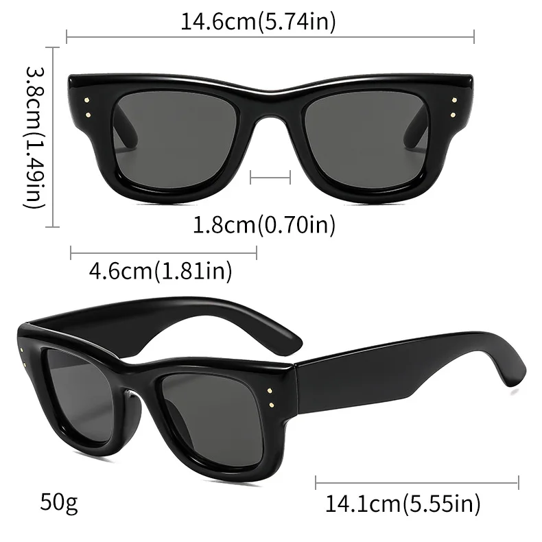 Modische Retro-Sonnenbrille mit quadratischem Rahmen für Damen und Herren, klassische Designer-Sonnenbrille mit kleinem Rahmen, trendige Sonnenbrille, UV400-Schutz – Detail 4