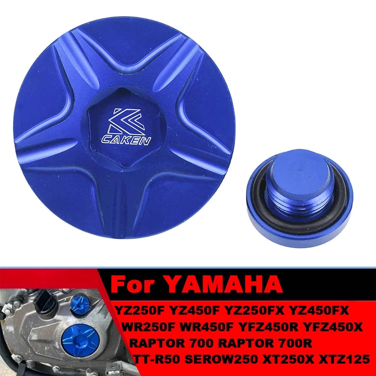 

Motorcycle Aluminum Billet Engine Timing Plug Oil Plug Set For Yamaha RAPTOR 700 700R 2012-2022 YZ250F 2014-2020 YFZ450R 2009