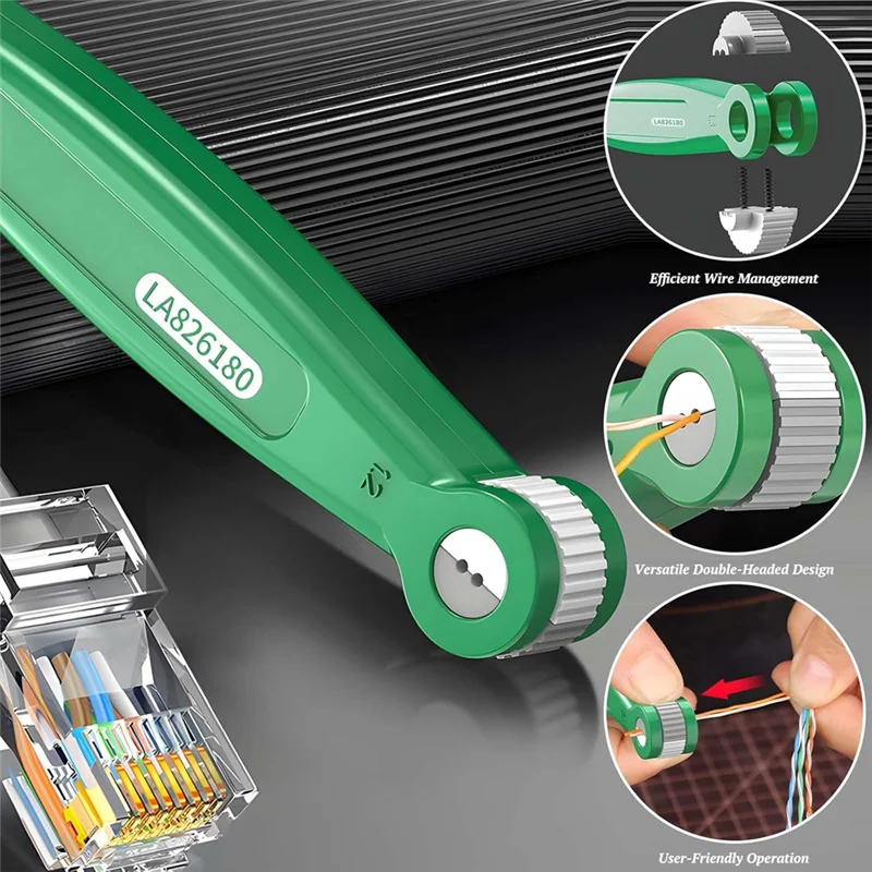 Herramienta separadora de cables retorcidos AB47, desbloqueado de cables de red con rodillo pelador de cables de doble cabeza, para cables de 0,8-1,8 mm