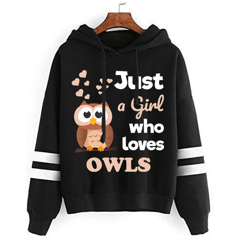 

New Just A Girl Who Loves Owls Letter Printed Pullover Fashion Women Men Hoodies Long Sleeve Casual Hooded Sweatshirt