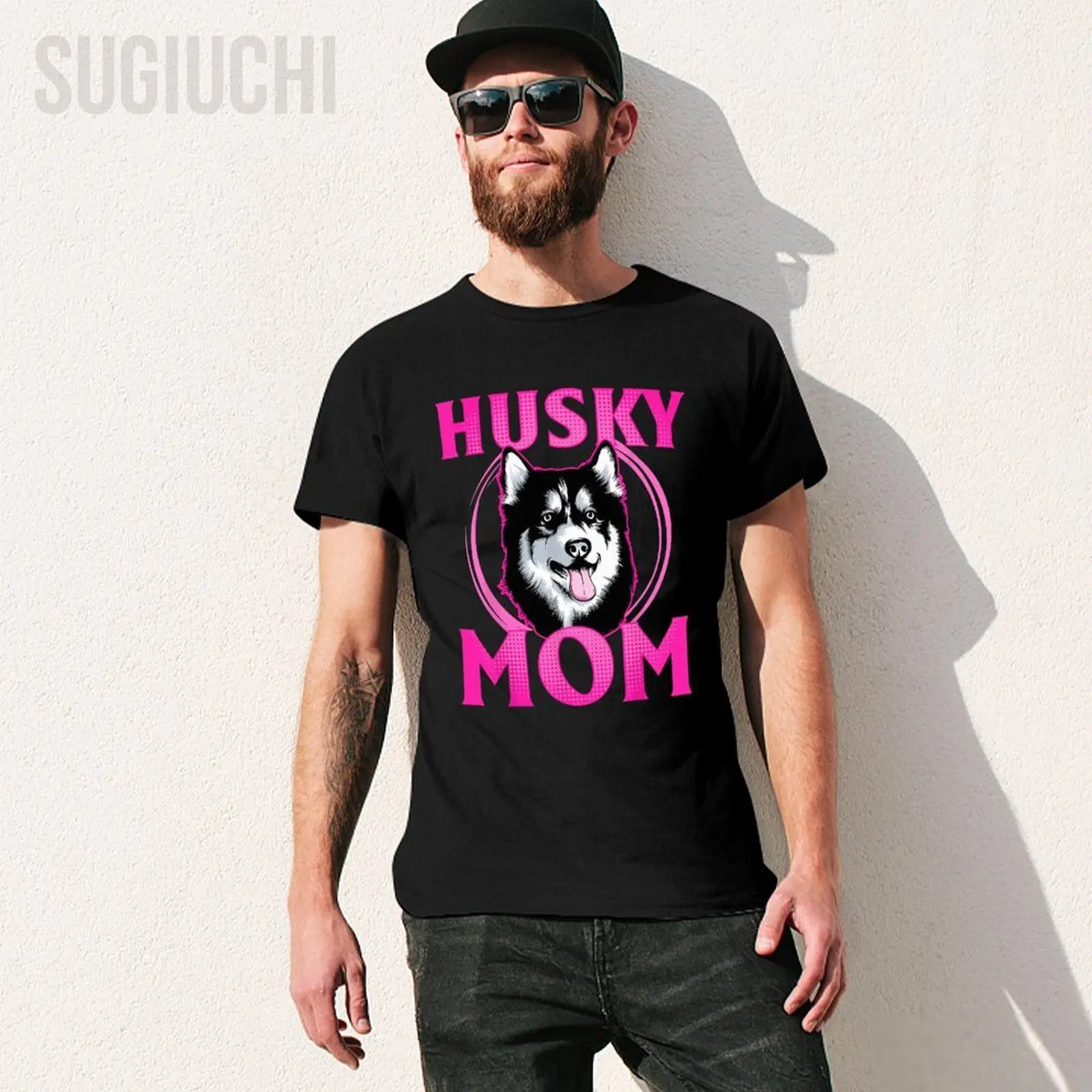 Unisex Men Siberian Husky Dog Husky Mom Tshirt Tees T Shirts Women Boys 100% Cotton T-Shirt