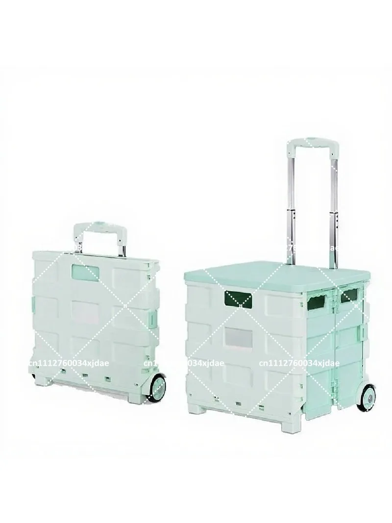 Portable Folding Trolley Cart Lightweight Shopping Cart with Wheels for Camping Travel