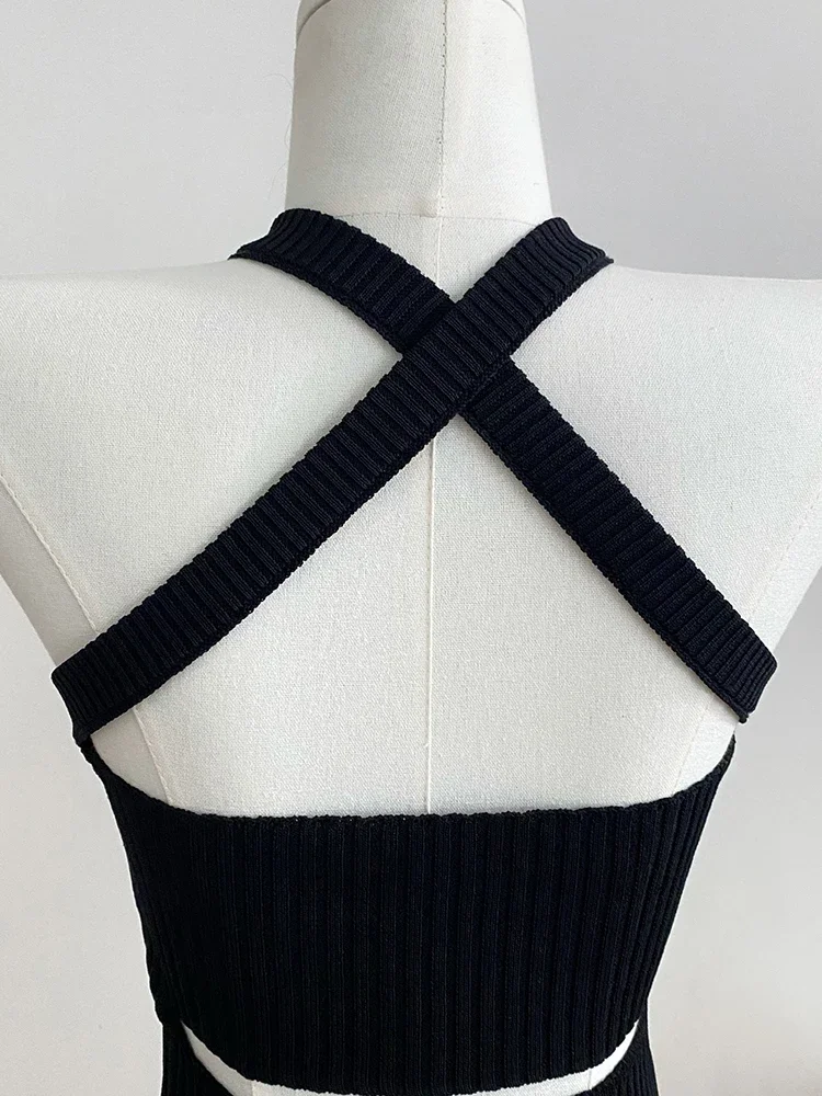 Summer Basic Sleeveless Chicly Hollow Out Women Tops New Classic Solid Color Fashion Office Ladies Simple Street Female Y2k Tops