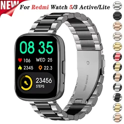 22mm Stainless Steel Strap for Redmi Watch 5/3 Active Metal Replacement Bracelet for Xiaomi Redmi 5 Active 3 Active Watch Band
