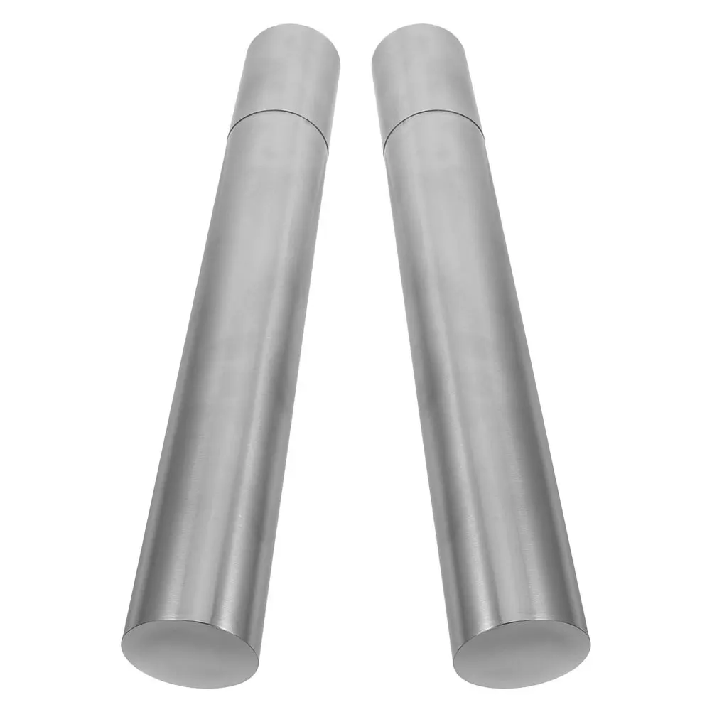 2 個のステンレス鋼ドキュメントチューブ: 認証書ホルダーシリンダー、出生証明書、卒業証書、ポスター用、防水