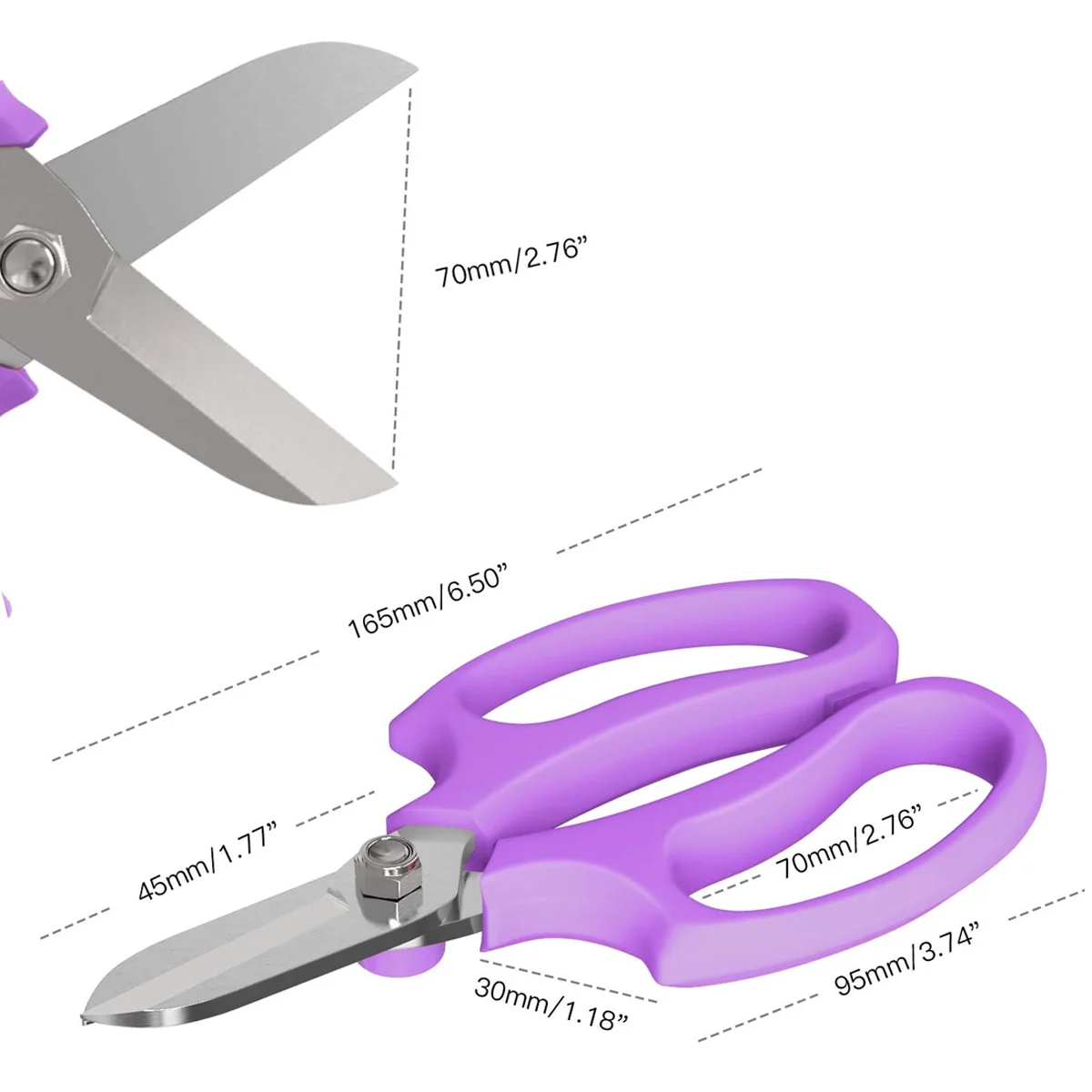 Stainless Steel Gardening Shears Floral Shears Multipurpose Scissors Household Use Comfortable Grip Pruning Paper Cutting