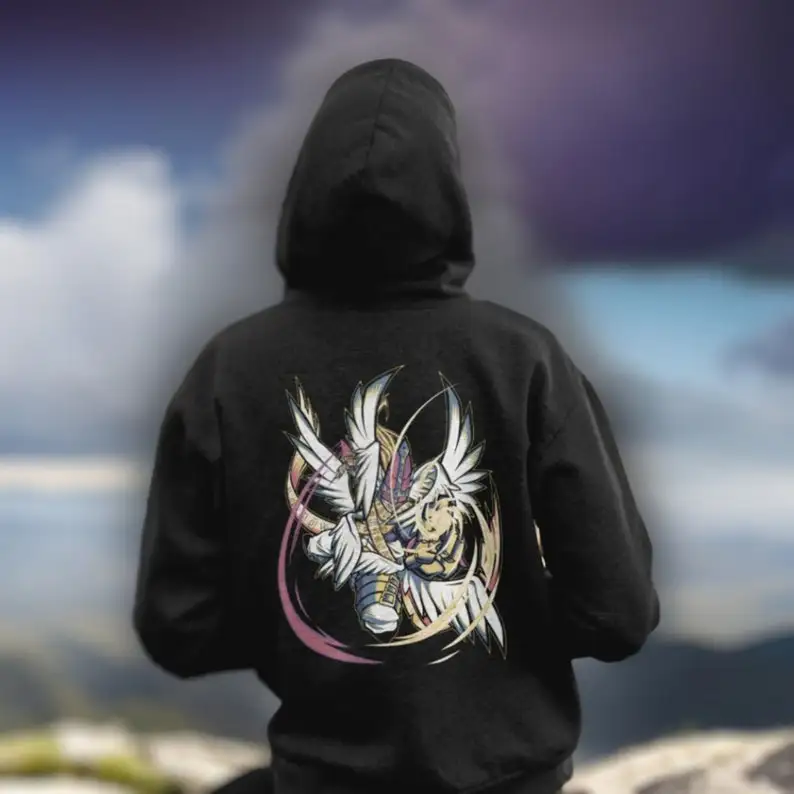 Magnaangemon Digimon adventure Hoodie: crest of hope Pullover, with angemon digivolution