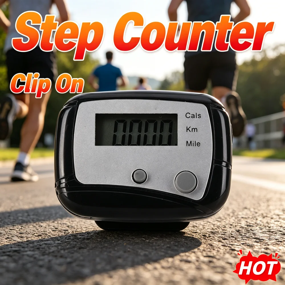 Easy Clip On Step Counter Small Pedometer Fitness Tracker Clip On Device for Activity Tracking