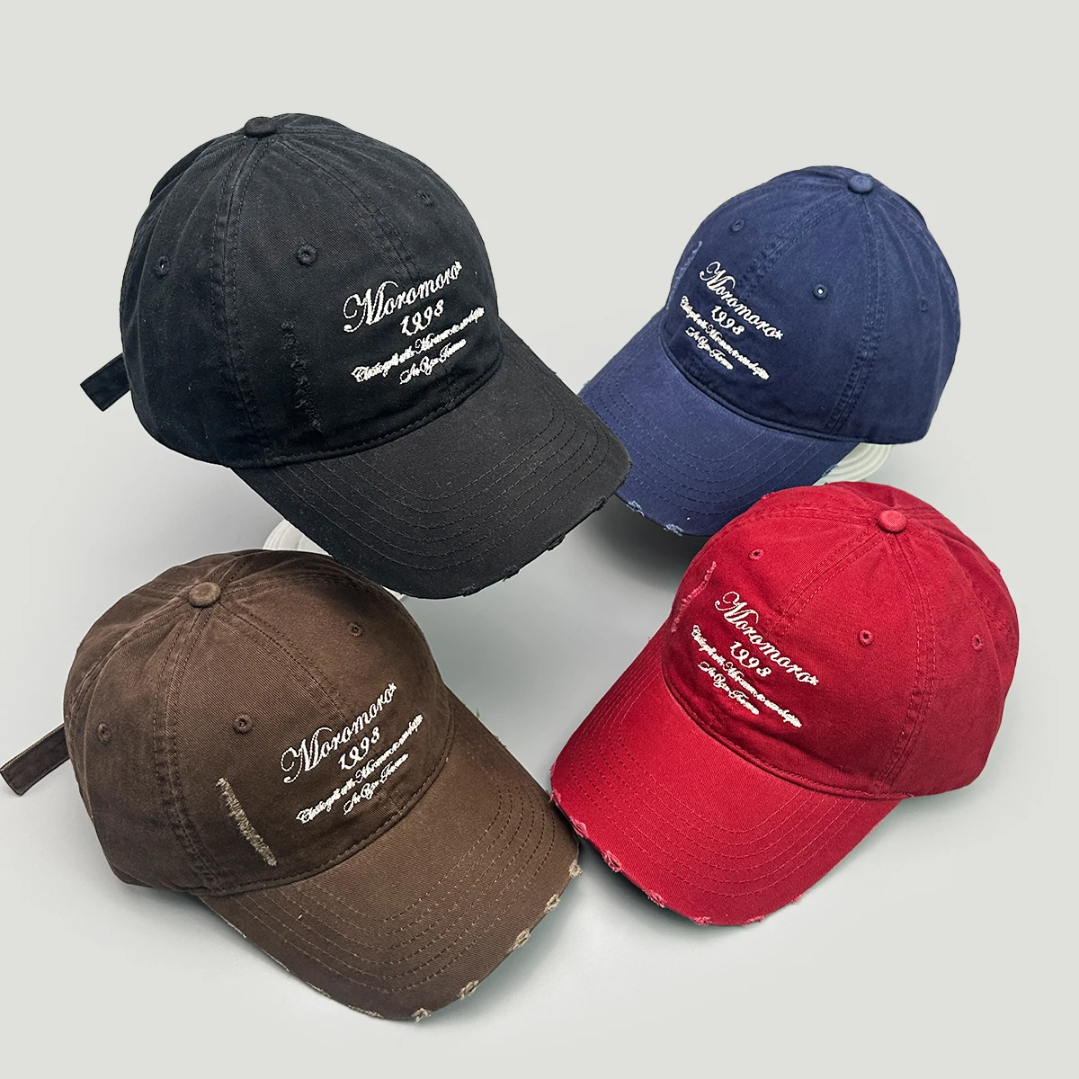 

Retro Broken Style Letters Embroidery Baseball Hats New Men Women Sunshade Distress Versatile Casual Fashion Outdoor Peaked Caps