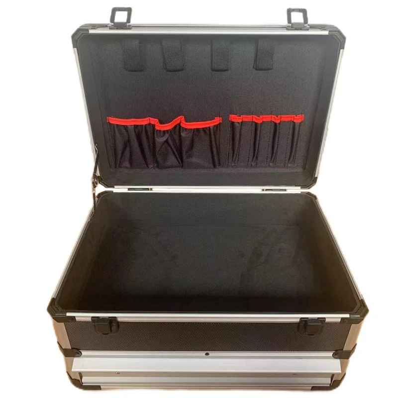 2025Portable Large  Aluminum Tool Box with Drawer Storage Carrying Toolbox