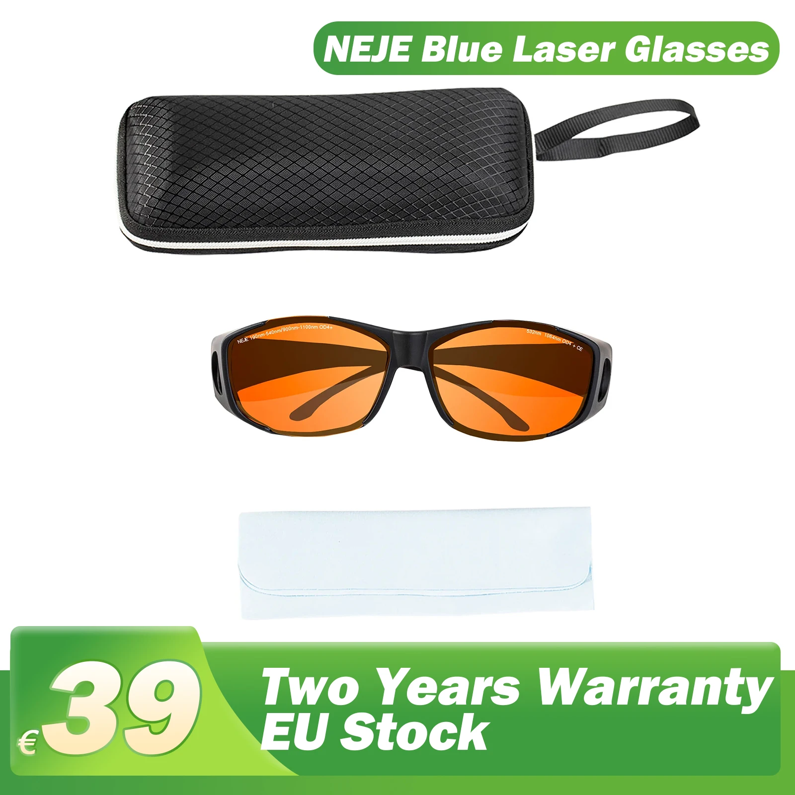 NEJE Laser Safety Glasses UV/Purple Max 1064nm Laser Light for CNC Laser Engraver Cutter Printer Rounter with Free Storage Case