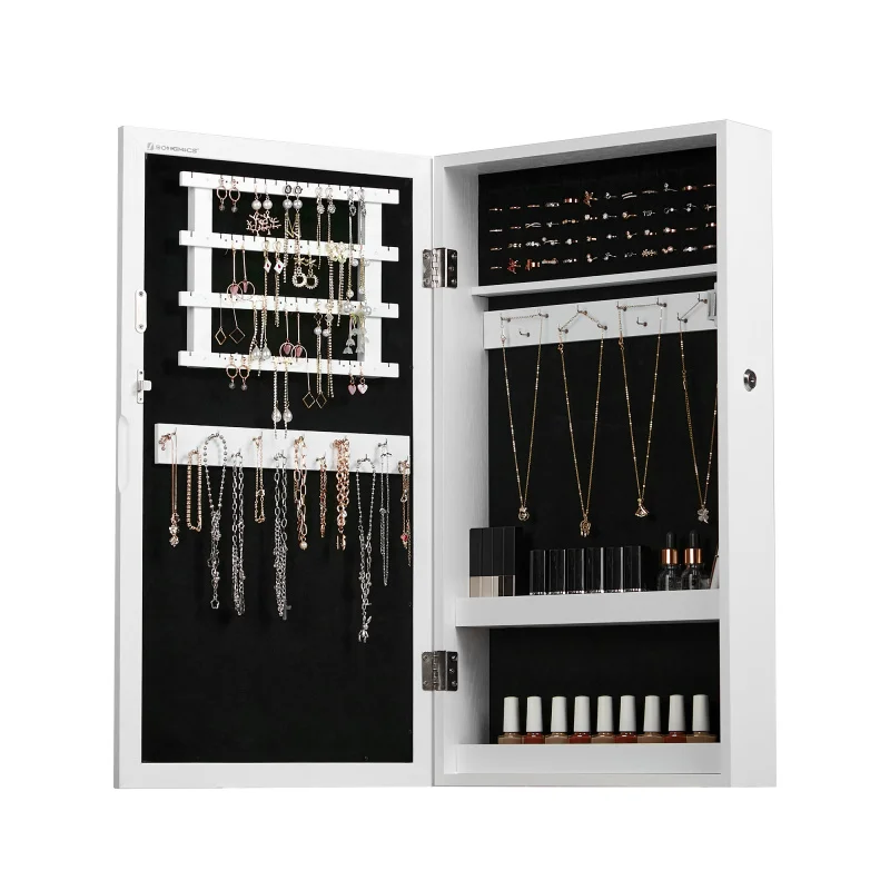 custom.Space Saving Lockable Wall Mounted Jewelry Cabinet Large Capacity Modern Minimalist Design Living Room Home Furniture