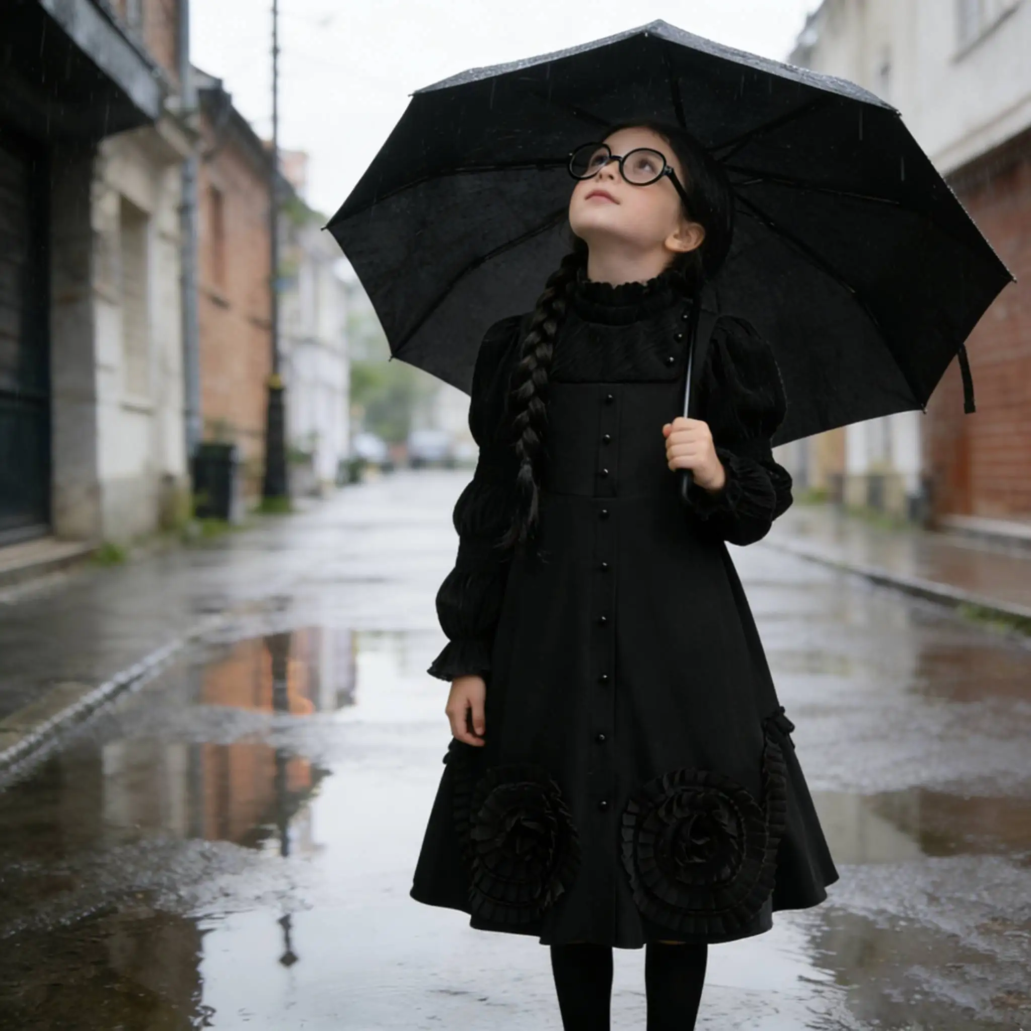 2026 Victorian Rococo Dressteens girls black Long Dress and wig glasses socks Costumes Gothic Ball Gown wedding night Prom Gown