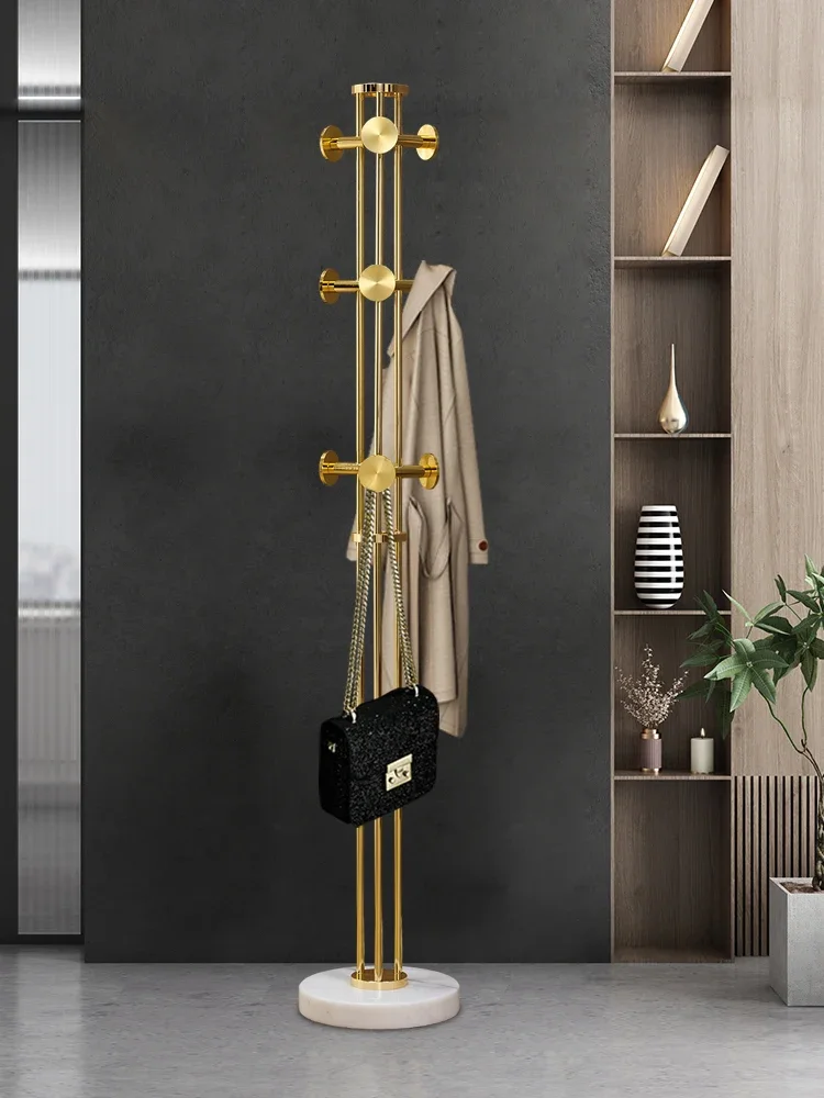 Floor-to-ceiling bedroom stainless steel coat rack three-pole vertical home living room clothes hanging rack