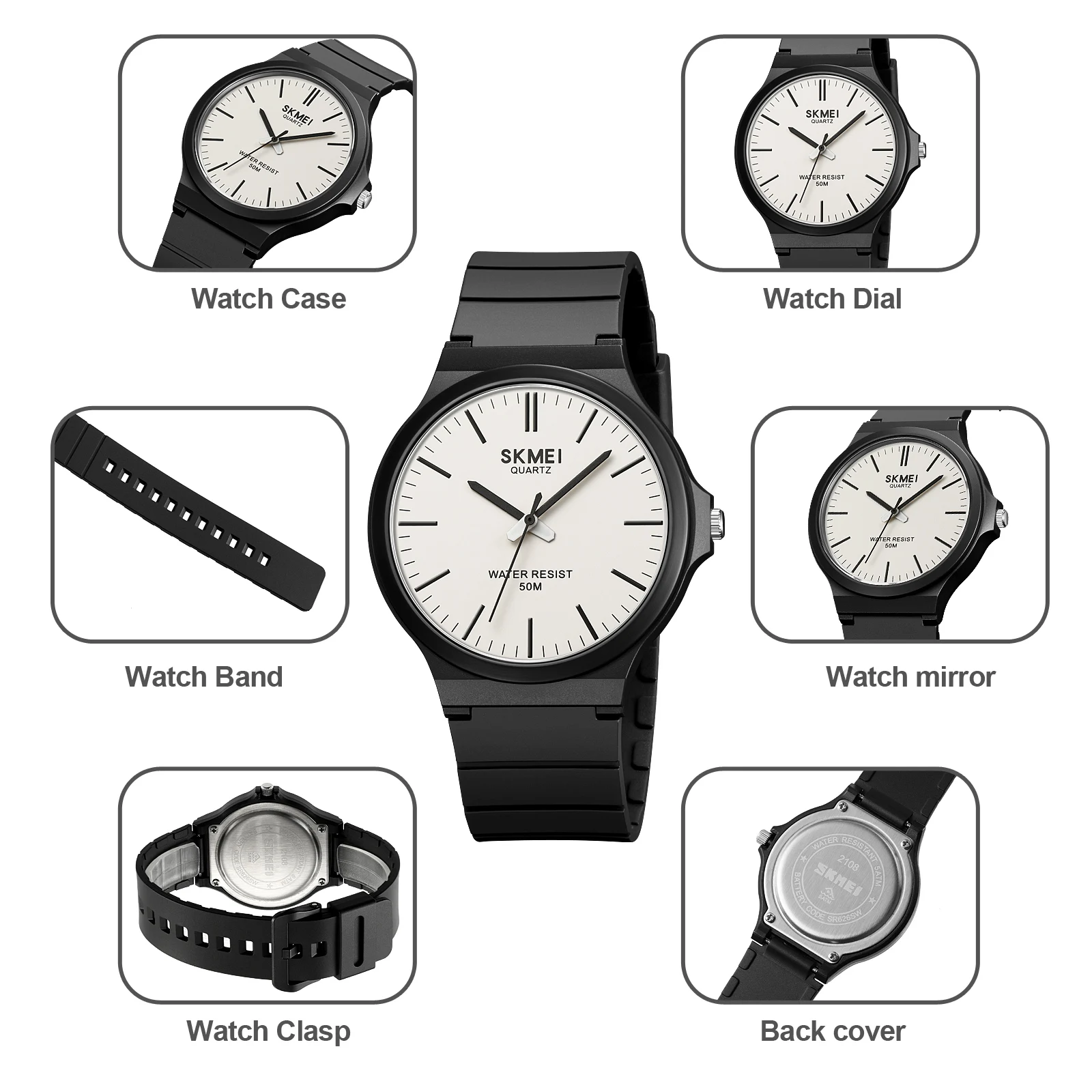 SKMEI Fashion Casual Quartz Wristwatches For Men 3Bar Waterproof Watches Male Time Clock reloj hombre