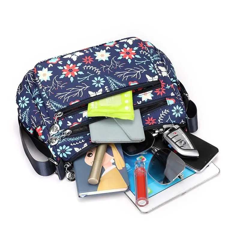 Large Capacity Canvas Backpack Crossbody Bag for Elderly Women Single Shoulder Multi-layer Organizer 2023 New Style Casual Le...