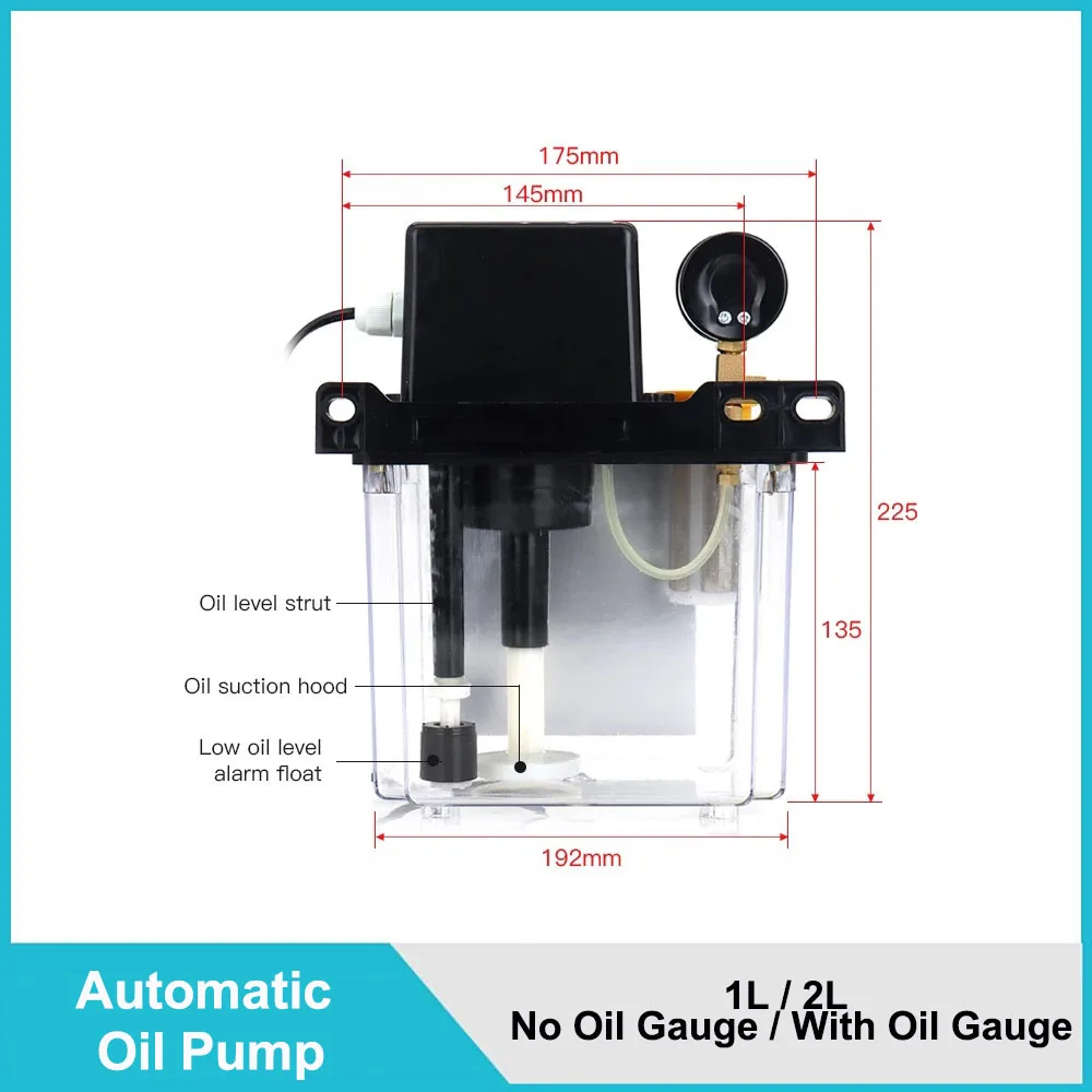 Pompe à huile de lubrification entièrement automatique 1L/2L, machine-outil électrique CNC tour huileur 220V, pompe de lubrification électromagnétique à piston
