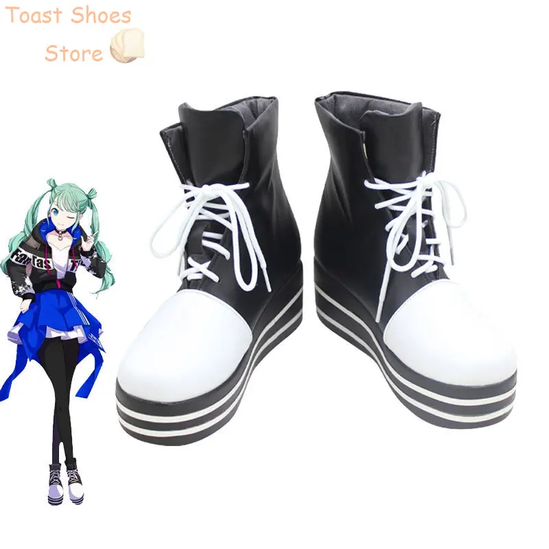 Śliczne, żywe buty Miku Cosplay do gry projekt Sekai kolorowe buty sceniczne ze skóry impreza z okazji Halloween buty do kostiumu