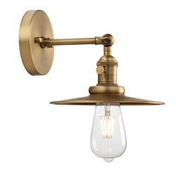 Phansthy Industrial Wall Sconce 1-Light Antique Finished Wall Light Fixture with 7.87 Inches Crafted Canopy and ON/Off Button