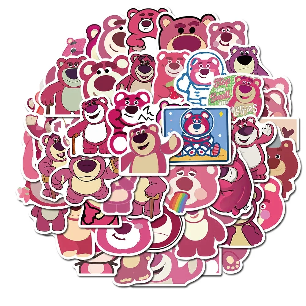 10/30/50pcs Cute Disney Toy Story Lotso Huggin Bear Cartoon Stickers Anime Laptop Phone Diary Waterproof PVC Sticker for Kid Toy