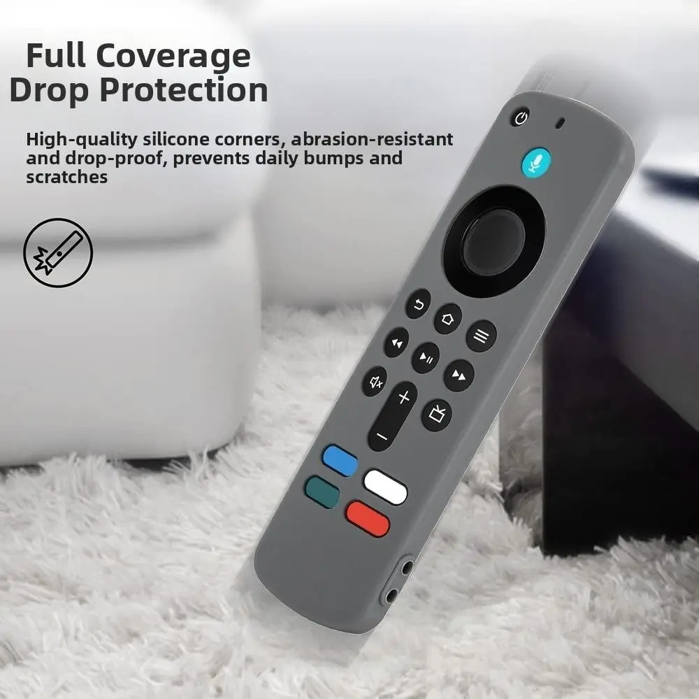 Capa protetora de silicone com cordão protetor macio à prova de choque para Amazon 2025 Fire TV Stick 4K/HD