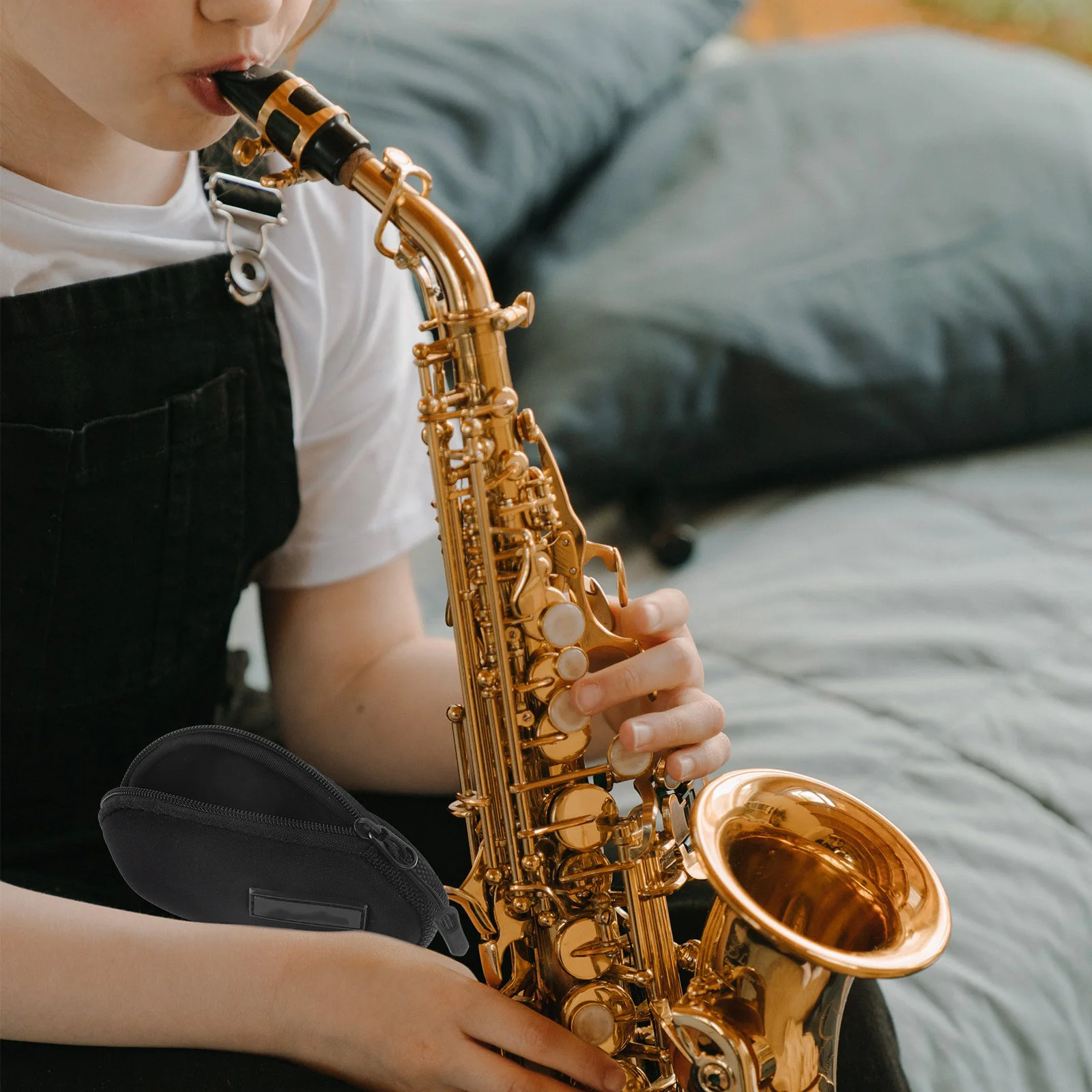 

Pouch Mouthpiece Bag Saxophone Container Accessory Storage Black Waterproof Fabric