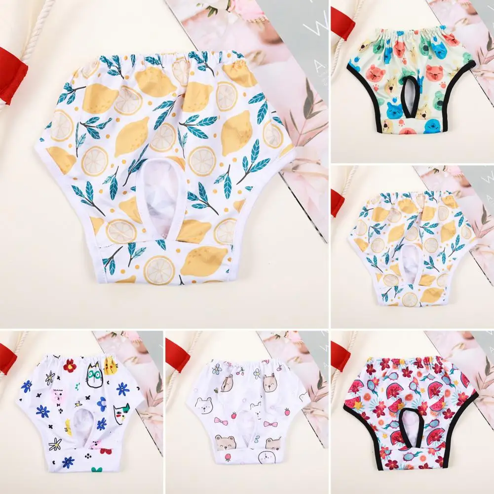 Pet Menstrual Pants Washable Dog Diapers Pant Cartoon Pattern Breathable Breathable Female Puppy Shorts Breathable Underwear