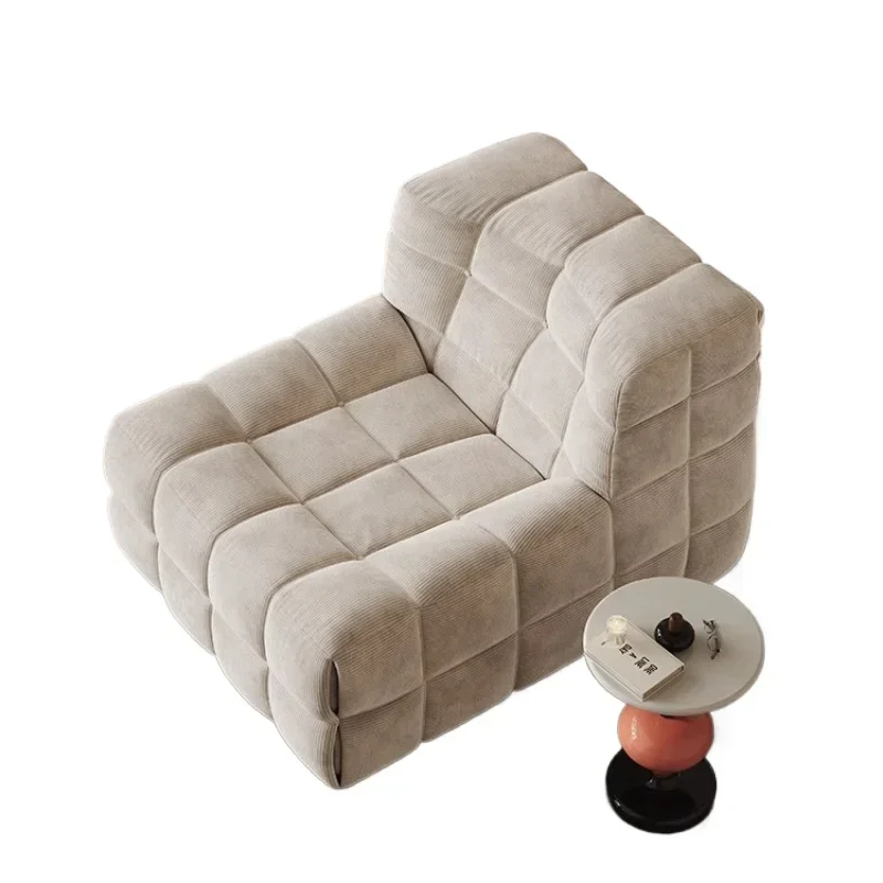 

Waffle Deer Island Sofa Corduroy Design Tofu Cube Sugar Caterpillar Fabric Sofa Chair
