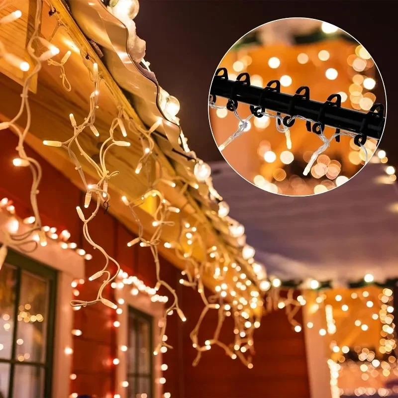 20/100Pcs Gutter Hooks Led Light Holder Christmas Lights Clips Outdoor Weatherproof S-Shaped Clip Hooks For Home Xmas Tree