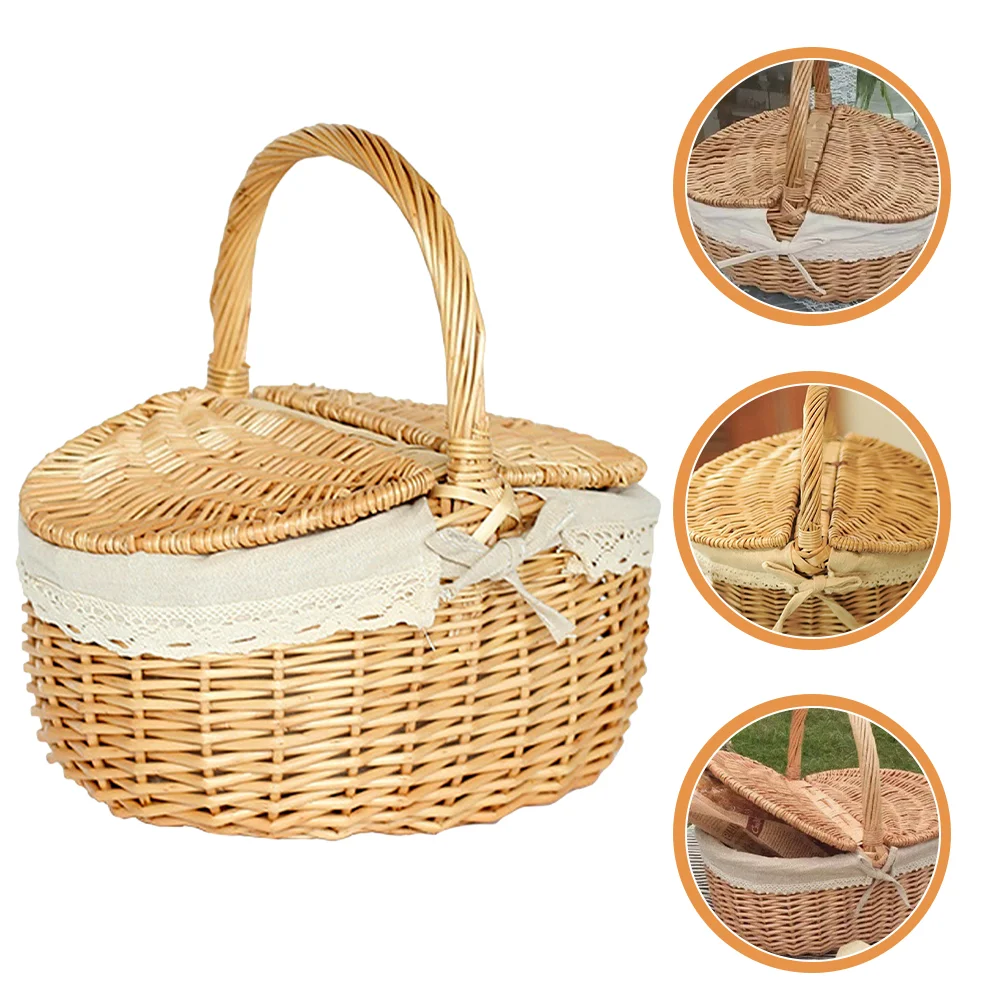 

Shopping Basket Camping Picnic Blanket Cornucopia Centerpiece Basekt for Couples Burger Flower Girl Baskets Small Costume