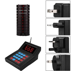 SU-668 Draadloze Restaurant Ober Coaster Paging-systeem 1 Toetsenbord 10 Pagers 1 Charger Bellen Queueing Dienst Zoemer