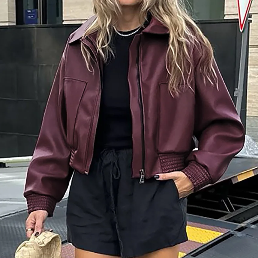 Veste en cuir PU de style moto rétro, tempérament personnalisé, mode européenne et américaine, veste ample et décontractée