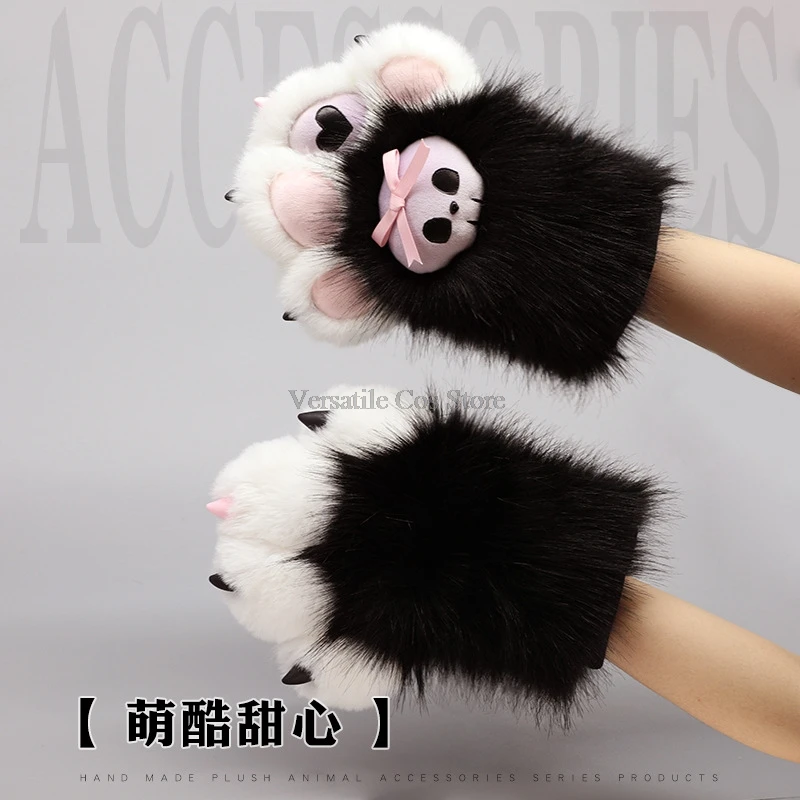 Furry Claw Gloves Cosplay Animal Comic-con Props Fursuit Dog Claw Fashion Woman Man Creative Sweet Cool Role Play Halloween