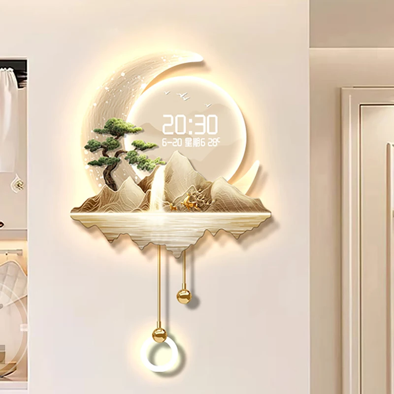 Modern Luxury Clock Wall Minimalist Simple Fashion Creative Design Luminous Wall Watch Aesthetic Led Wanduhr Room Decorations
