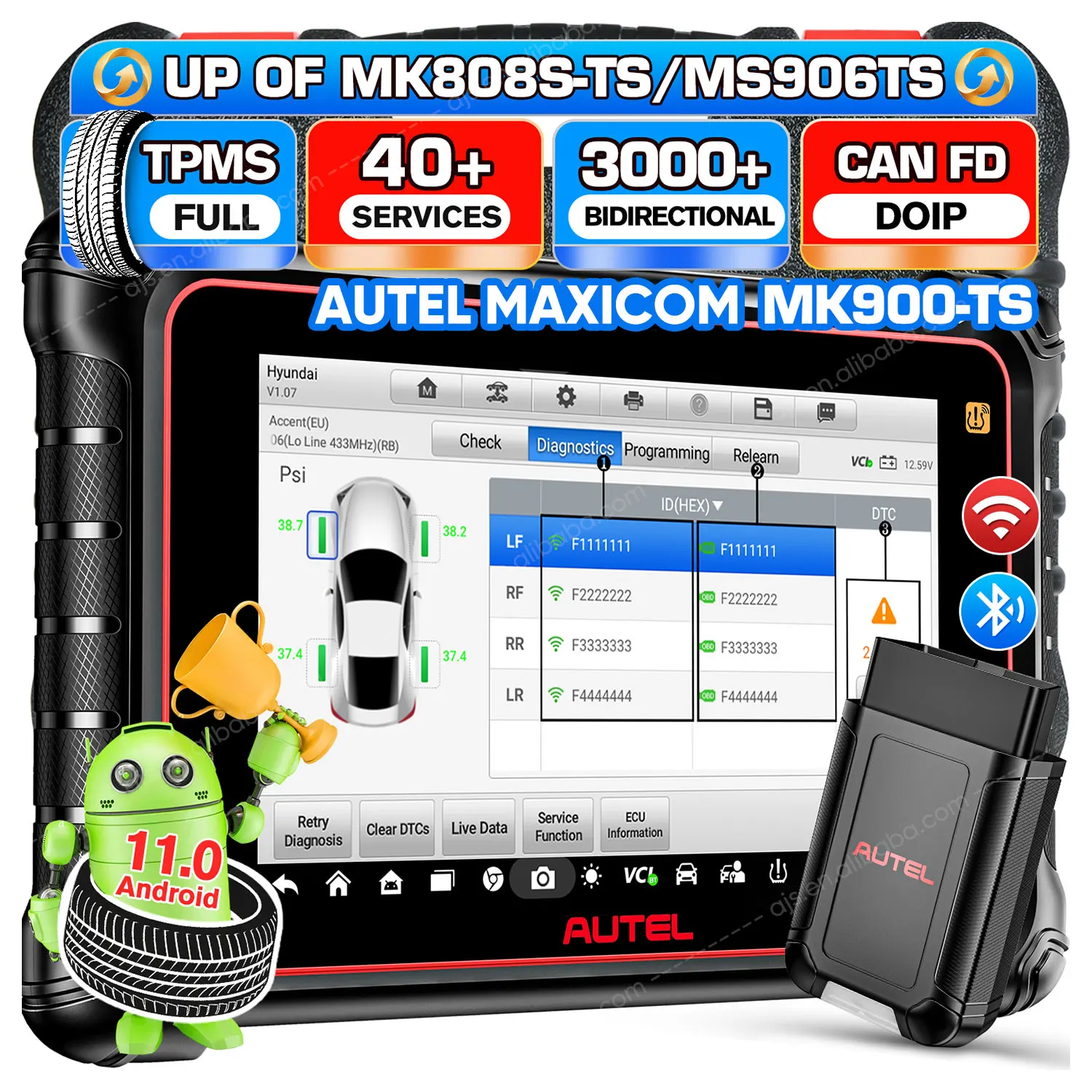 

Autel MaxiCOM MK900 TS Auto Universal System OBD2 Scanner MK 900 MK900TS MK808 Altar Car TPMS Sensor Vehicle Diagnostic Tool