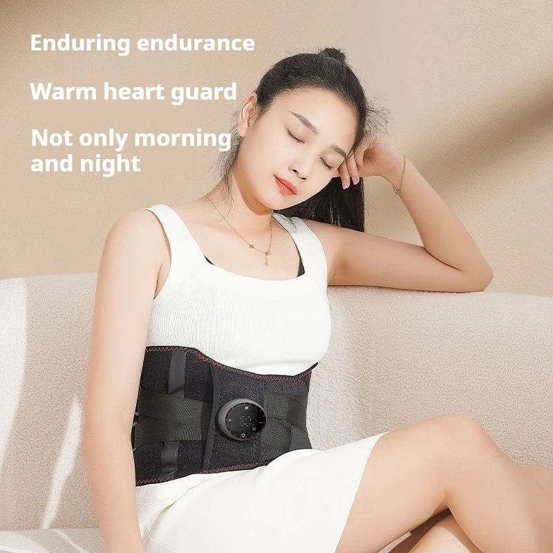 2024 New Wireless Heating Waist Belt Hot Compress Warm Palace Belt Fever Physiotherapy Waist Electric Abdominal Massager