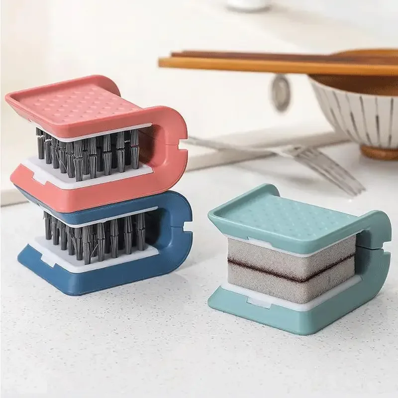 1PC Foldable Kitchenware Cleaning Brush U-shaped Dinner Plate Sponge Replaceable Head Kitchen Gadgets
