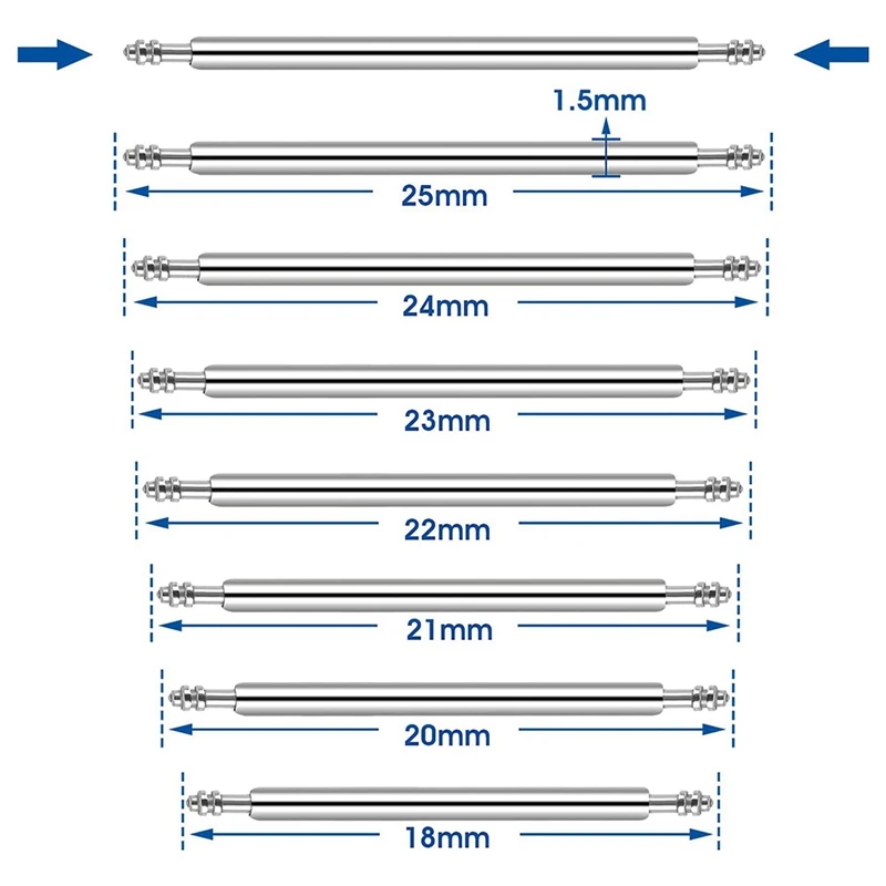 AC88 Watch Strap Removal Tool Kit with Spring Bar Tool, 14 Pcs Watch Pins & Cleaning Cloth, for Watch Band Adjustment Repair