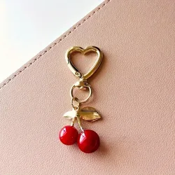Cherry Blossom Heart-Shaped Keychain Stylish Bag Charm & Car Accessory Durable Lobster Clasp Fashionable Romantic Token of Love