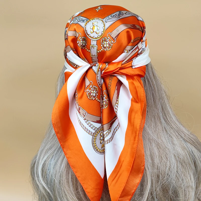 The Four Seasons Beach Kerchief 2024 New Style Sunscreen Silk Hijab Women Popular Design Headscarf Luxury 70X70CM Square Scarves