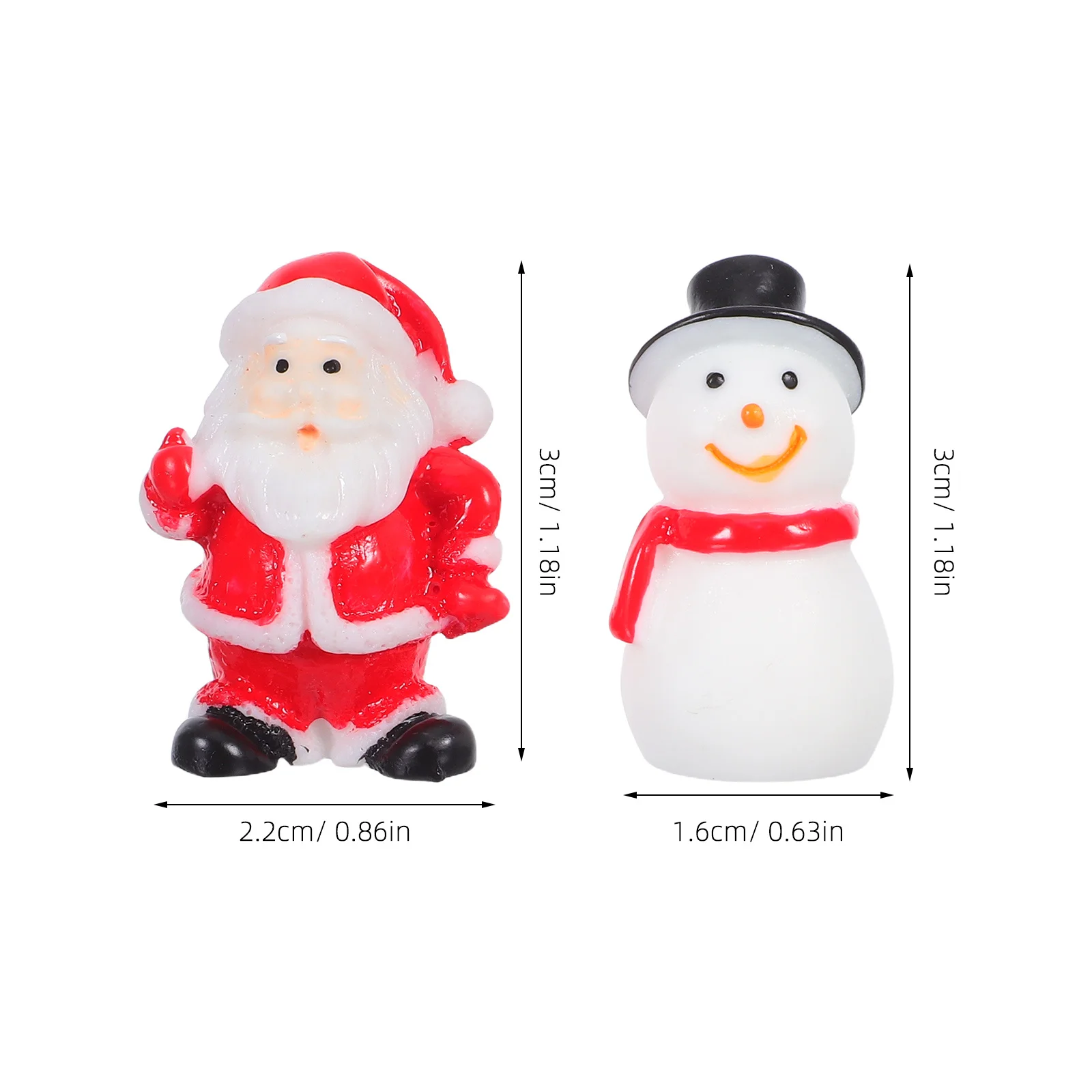 12 قطعة عيد الميلاد الراتنج ثلج الحلي الصغيرة سانتا كلوز عطلة المشهد الصغير منضدية ديكور 1.18 بوصة التماثيل الصغيرة #2