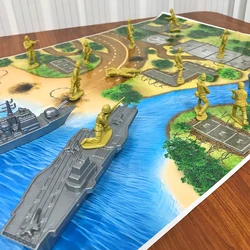 Militarized Aircraft Carrier Squadron Cruiser Escort Model Soldier Model with Map Children's Boy Toys Christmas Gift