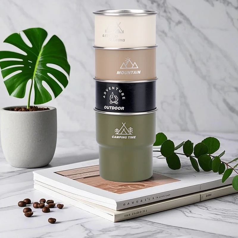 

Чашка из нержавеющей стали для кемпинга, пикника, пешего туризма, рыбалки, серфинга, вечеринки, металлическая чашка для кемпинга, подарок для него (4 цвета)