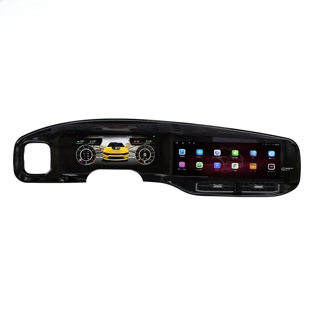 RoadNavi 24'' Dual Screen Android Car Radio Digital Cluster for Dodge Charger 2011-2019 Auto Speedometer Dashboard