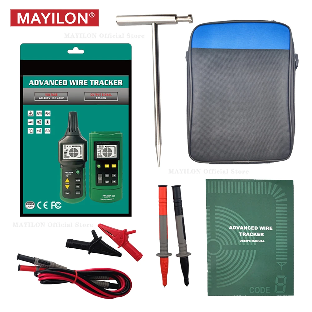 MAYILON MY6818 Cable Locator Wire Tracker Underground Wall Cable Finders Metal Pipe Floor Line Detector Tester Cable Tracker