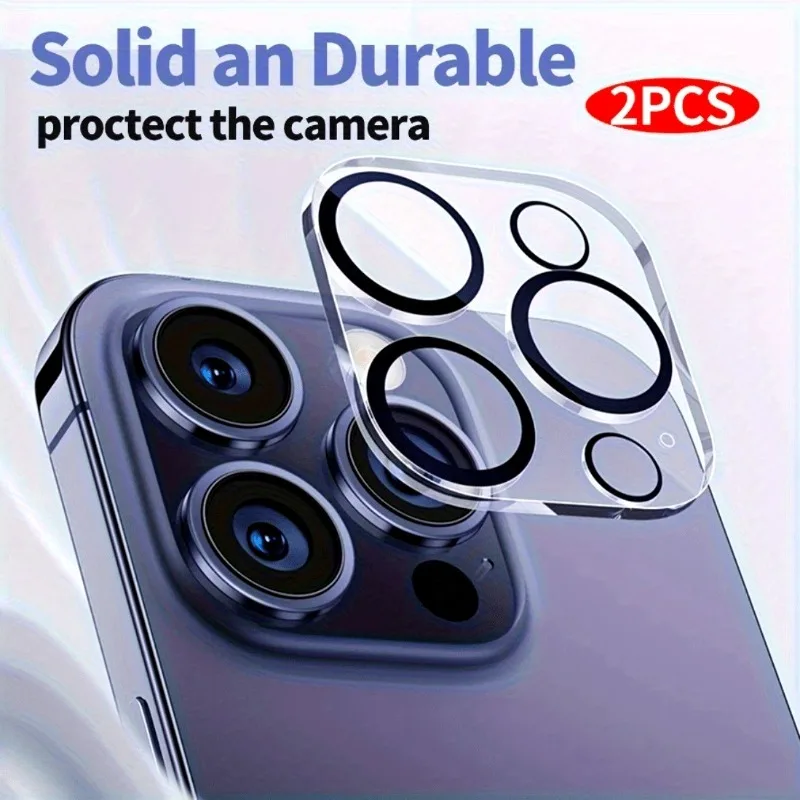 

2 упаковки 3D полное покрытие из закаленного стекла, защитная пленка для объектива камеры для iPhone 11 12 13 14 15 16 17 Pro Max 16 15 Plus 16e Air Glass